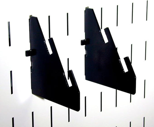 Wall Control Slotted Metal Pegboard Bracket Pair Accessory Pack Pegboard and Slotted Tool Board – Black