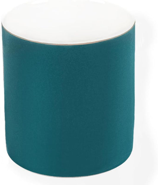 HANKOR Ceramic Pencil Holder for Desk - Cute Gold Trim Pen Aesthetic Makeup Brush Cup Holder Organizer for Desktop Storage Stationery Office Home Supplies (Green)