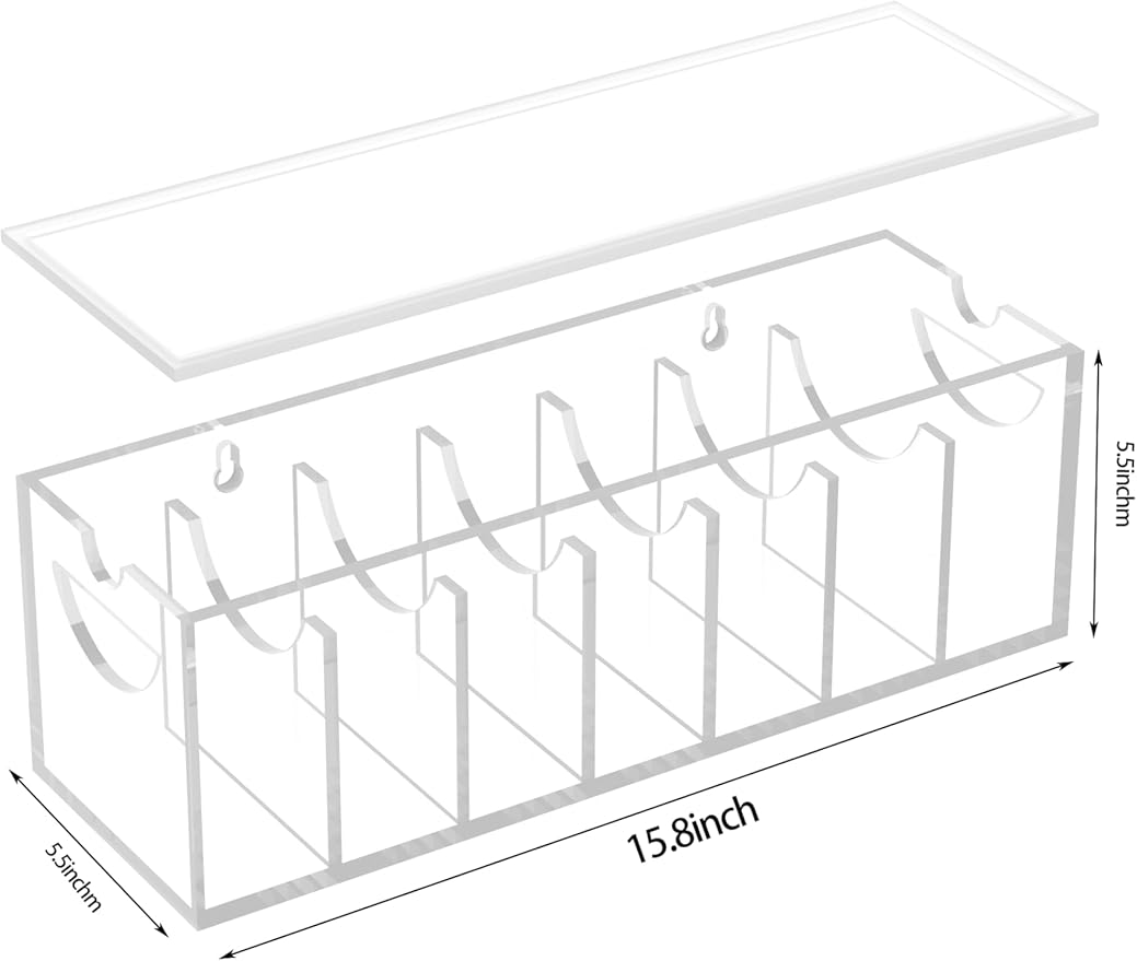 ZhiYo-Life Acrylic Belt Organizer with Dust Cover – Clear Belt Storage Box for Closet or Drawer, Belt and Tie Display Holder Case with 7 Compartments for Men and Women