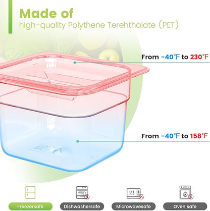 HNEDSEN Plastic Clear Food Pan 1/6 Size Stackable Polycarbonate Pan with Capacity Indicator Restaurant Commercial Hotel Pans for Fruits Vegetables Beans Corns (12 PCS, 2.5'' Deep)