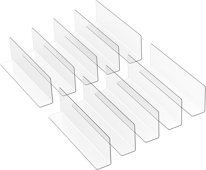 Magnetic Shelf Dividers 10 Pack L Shape PVC Commodity Baffle for Supermarket and Retail Store Organization Plastic Side Panels 7.87X2.36X1.18 Inches