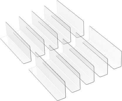 Magnetic Shelf Dividers 10 Pack L Shape PVC Commodity Baffle for Supermarket and Retail Store Organization Plastic Side Panels 7.87X2.36X1.18 Inches
