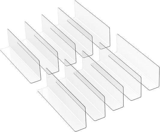 Magnetic Shelf Dividers 10 Pack L Shape PVC Commodity Baffle for Supermarket and Retail Store Organization Plastic Side Panels 7.87X2.36X1.18 Inches