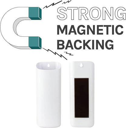 JS Jackson Supplies Small White Lint Bin with Magnetic Back, Slim Profile Trash Bin for Laundry Room and Kitchen, Wall Mountable