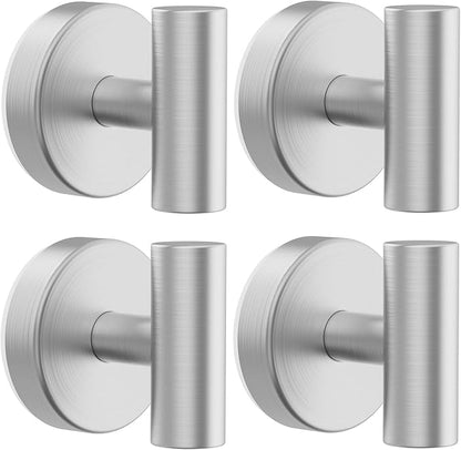 Bntuk Suction Cup Hooks, Shower Hooks for Inside Shower – Removable Towel Hooks for Bathroom Window Glass Mirror Tile, Bath Robe Looafh Hook for Hanging – Waterproof & Rustproof, Silver(4 Pack)