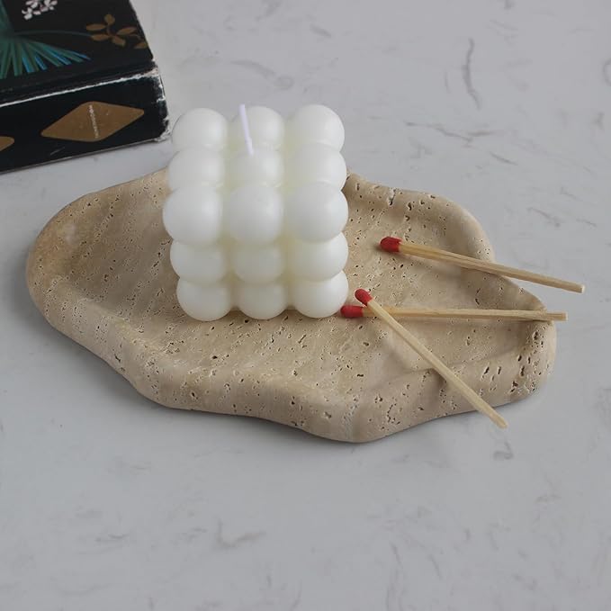 Real Travertine Jewelry Dish Cloud Shape, Trinket Dish, Ring Dish Key Tray Asethetic Home Décor, Gift for Women