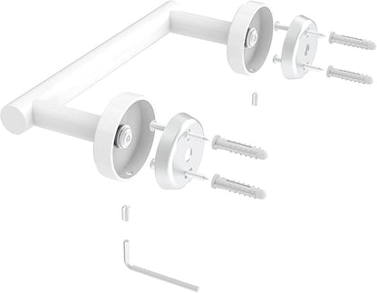 White Toilet Paper Holder SUS304 Stainless Steel Double Post Pivoting Toilet Paper Roll Holder Wall Mounted Toilet Tissue Holder for Commercial Bathroom RV Brushed Brass Finish