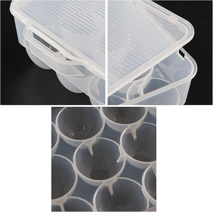 4 Packs Clear Plastic Egg Holders, Home Egg Containers with Lid, Egg Storage Box, Fits 18 x 4 Eggs (72 Eggs)