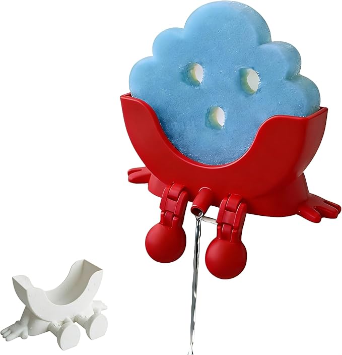 3D Printed Sink Sponge Holder, Peeing Scrub Sponges Holder with Drainage, Funny Storage Stand for Cute Smiley Sponge, Kitchen Sink Organizer Storage Accessory