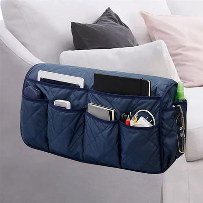 Benuomi Sofa Armrest Organizer with 14 Pockets, Waterproof, Non-Slip, Space-Saving, Fits Most Couches & Recliners, Black