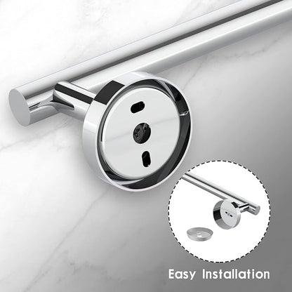 Newfun 10-Pieces 24 Inch Polished Chrome Bathroom Hardware Set, Includes 24 Inch Towel Racks for Bathroom Wall Mounted, Toilet Paper Holder, Towel Hooks for Bathrooms, Towel Rings for Bathroom Wall