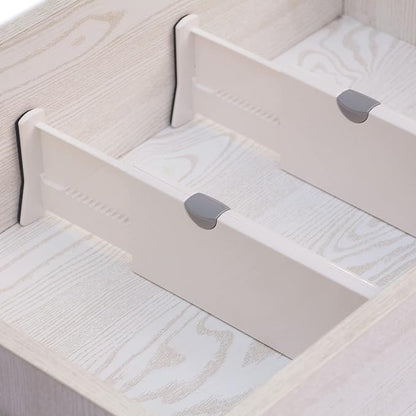 Set of 8 Adjustable Drawer Dividers Organizer Separators Plastic Dresser Organizer for Bedroom, Bathroom, Closet, Office Desk, Kitchen Storage