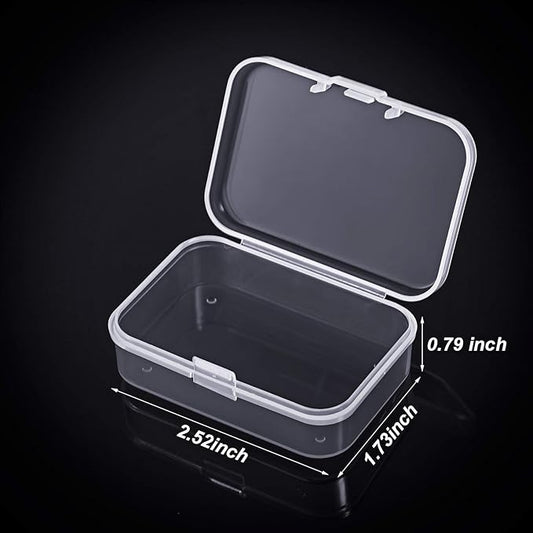Jetec 18 Pieces Mini Plastic Clear Beads Storage Containers Box for Collecting Small Items, Beads, Jewelry, Business Cards, Game Pieces, Crafts (2.52 x 1.73 x 0.79 Inch)