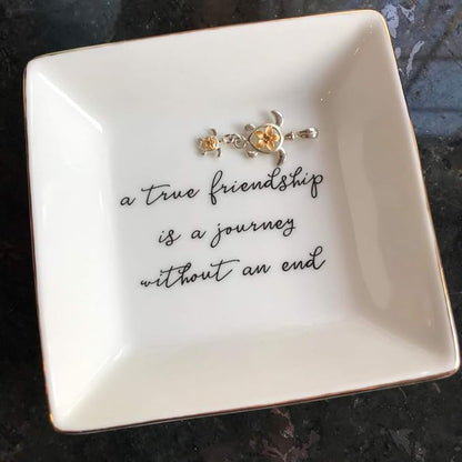 Simply Charmed Best Friend Gift for Women - Valentine's or Galentine's Day Gift - Birthday Gift for Friend - Ceramic Ring Dish for Her Jewelry