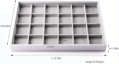 Oirlv Velvet Stackable Jewelry Trays Rings Display organizer Home Storage Trays (24 Grids)