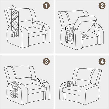 Meeall Armchair Caddy & Remote Control Holder for Couch & Recliner | Non-Slip Armrest Organizer with 6 Pockets for TV Remote, Phone, Tablet, Magazine, Chocolate