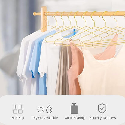 Nature Smile 20 Pack 17.7 Inch Men's Heavy Duty Metal Hangers, Space Saving Wire Coat Hanger for Everyday Use, Gold