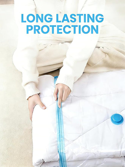 LICOZYVE Vacuum Storage Bags for Travel and Home,8 Pack Vacuum Seal Bags for Clothing,(with Electric Pump and Hand Pump,Jumbo 80 * 100)