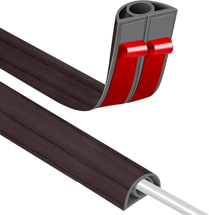 Floor Cord Covers for Wires 6FT Cable Hider Wire Cover Self Adhesive Cord Hider Floor for Offices, Homes, Workshops, Warehouses Cable Cavity 0.3" W x 0.3" H