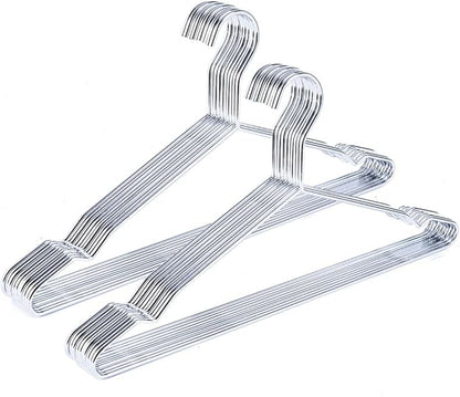 Better to U 17 Inch Metal Clothes Hanger 20 Pack, 4.0mm Heavy Duty Shirt Blouse Hanger for Coat Suit Bridal Boutique, Space Saving Slim Wire Hanger for Camisole Trousers Wedding Dress（Sliver）