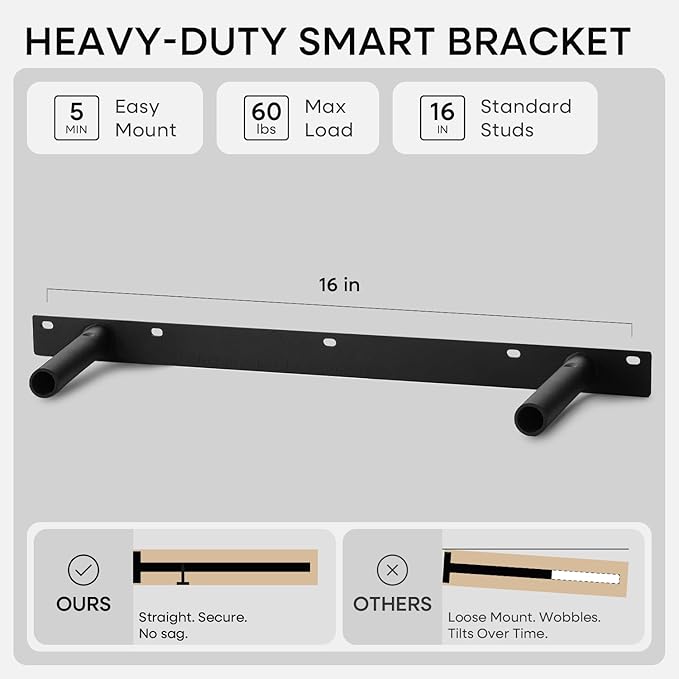 Homeforia 18 inch Natural Floating Shelf, High End Solid Real Wood 18inch Small Floating Shelves for Wall Mounted, Natural Wooden Floating Shelves, Heavy Duty Bracket, 18 X 6.5 X 1.75 in, Set of 4