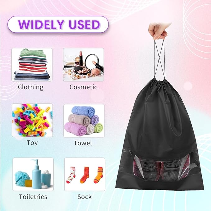 4 PCS 40"Clear garment bags for hanging clothes storage protectors clothes cover for hanging bag with 4 pcs Shoe storage bag (Clear-4PCS)