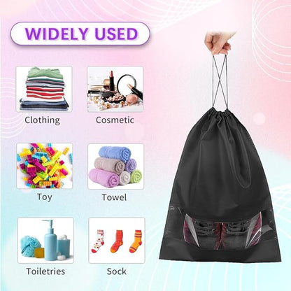 4 PCS 40"Clear garment bags for hanging clothes storage protectors clothes cover for hanging bag with 4 pcs Shoe storage bag (Clear-4PCS)