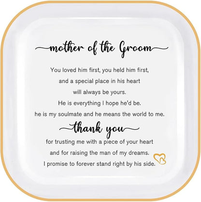 Mother of the Groom Gift from Bride – Wedding Jewelry Dish, Thank You Gift for Mom, Mother-in-Law, Future Mother-in-Law Keepsake Jewelry Tray