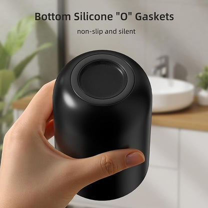 MOPMS Toothbrush Cup 13oz 380ml, Unbreakable Reusable Bathroom Tumbler 2Pcs, Non-Slip Plastic Bathroom Cup Toothbrush Holders for Bathroom, Black