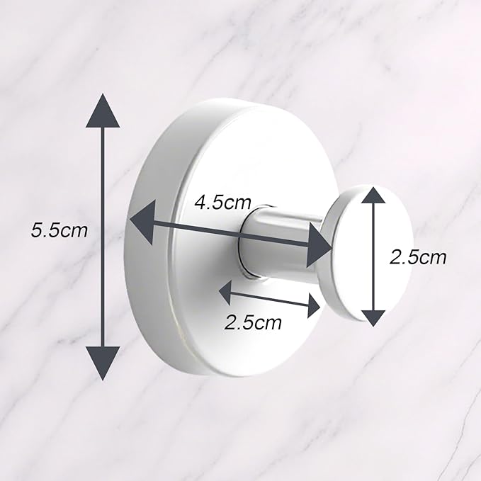 Season 2 Season Suction Cup Hooks for Shower, 4 Pcs Stainless Steel Wall Shower Hooks for Bathroom Kitchen, Glass, Mirror,White
