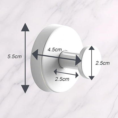 Season 2 Season Suction Cup Hooks for Shower, 4 Pcs Stainless Steel Wall Shower Hooks for Bathroom Kitchen, Glass, Mirror,White
