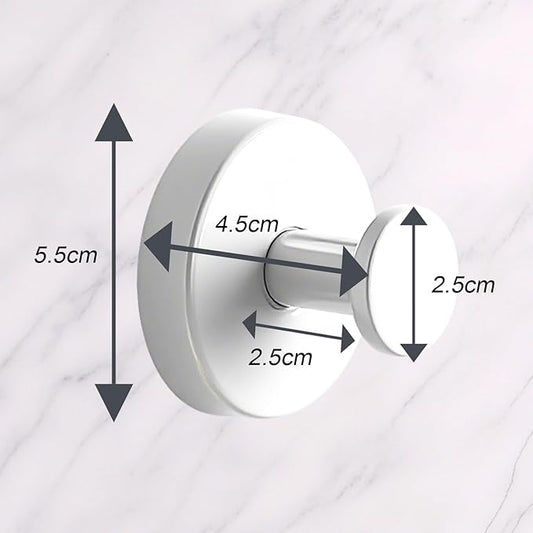 Season 2 Season Suction Cup Hooks for Shower, 4 Pcs Stainless Steel Wall Shower Hooks for Bathroom Kitchen, Glass, Mirror,White