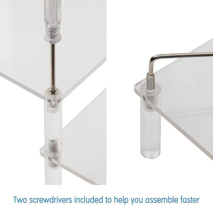 BYCY Clear 3 Tier Acrylic Cupcake Display Stand, Collection Organizer Shelf, Desserts Holder,Acrylic Display Riser for Cupcake ( 2 Pack 12“ x 10.2" x 6.3" )