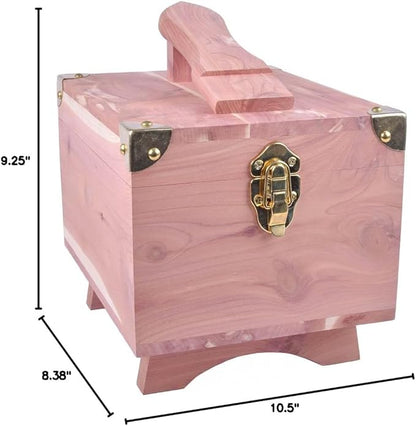FootFitter Grand Cedar Shoe Shine Valet Box with Stand, Storage Case for Shoe Shining, Polish, Brushes & Care Accessories, USA Grown Wood