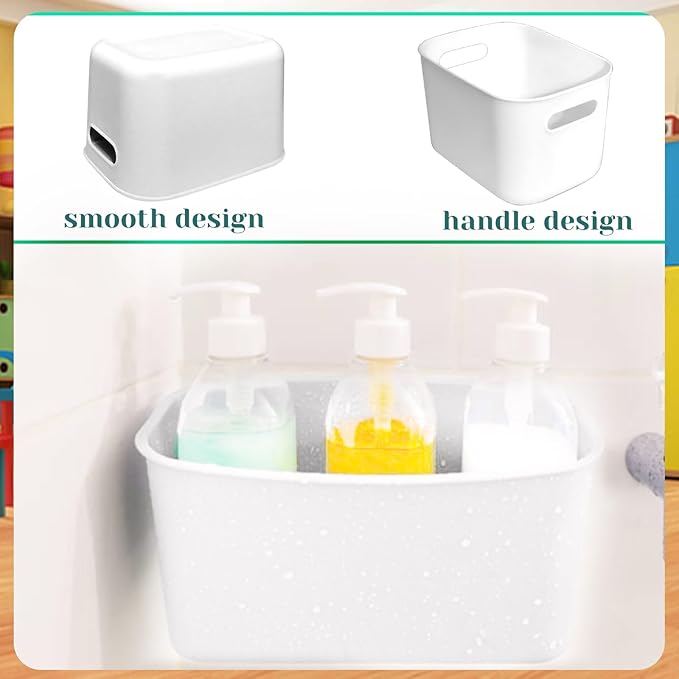 13 Pcs Plastic Storage Bins White Storage Bin Organizer Baskets Small Storage Containers for Pantry Home Kitchen (10 x 7 x 6 Inch)
