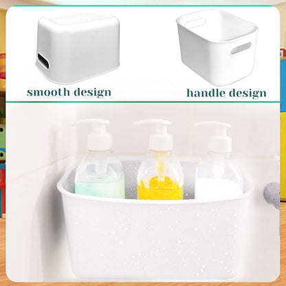 13 Pcs Plastic Storage Bins White Storage Bin Organizer Baskets Small Storage Containers for Pantry Home Kitchen (10 x 7 x 6 Inch)