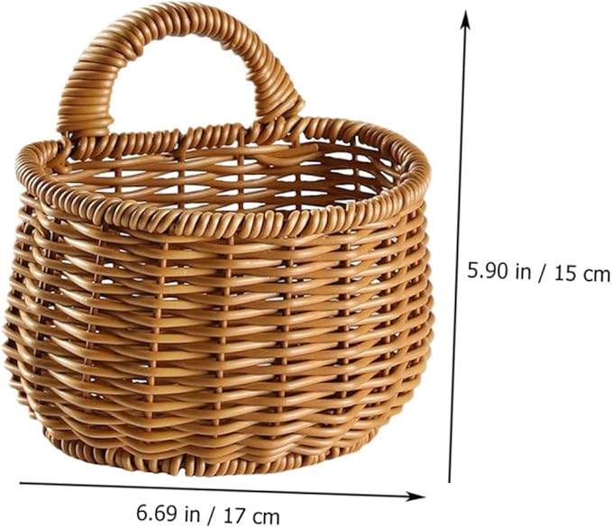 Multi-function Wall-mounted Storage Basket for Kitchen Woven Organizer for Garlic Eggs and Vegetables Rustic Decorative Basket for Organization