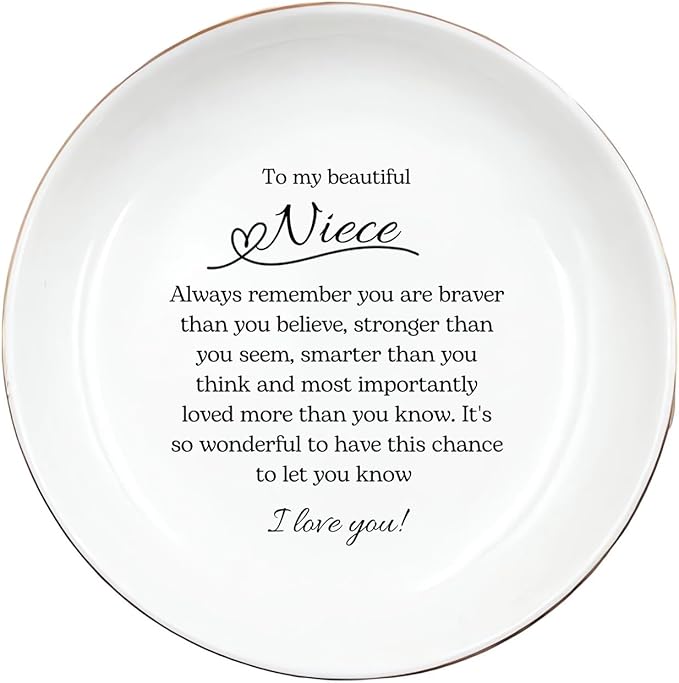 Niece Gift from Aunt Auntie, Goddaughter Gift Ring Dish, Niece Keepsake, Niece Birthday Gift, Niece Jewelry Gift, Gift from Godmother, Gift from Godparents, Goddaughter Gift, Niece Jewelry Tray