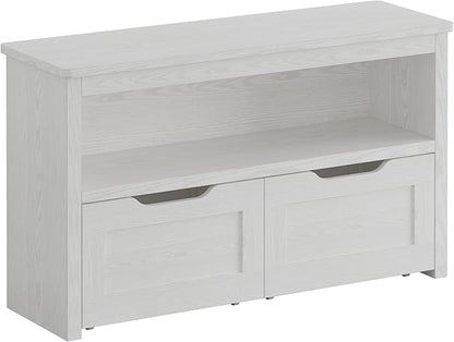IRONCK Toy Storage Organizer with Drawers, Floor Toy Box with Wheels and Open Shelf, Storage Chest for Nursery, Playroom and Bedroom, White