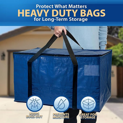 ClearSpace Heavy Duty Moving Bags or Storage Bag – Large Moving Boxes with Backpack Straps, Zippers & Handles – Perfect for Moving, College Dorm, Traveling, Camping, Christmas Decorations, 2 Pack