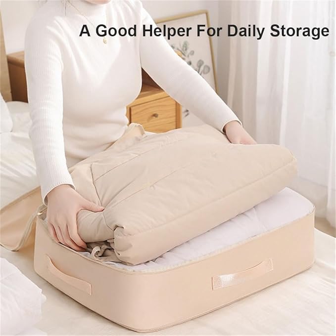 Ultra Space Saving Self Compression Organizer, Heavy Duty Moving Bags for Comforters Blankets Bedding Duvet, Closet Organizers (Pink, X-Large (for quilts))