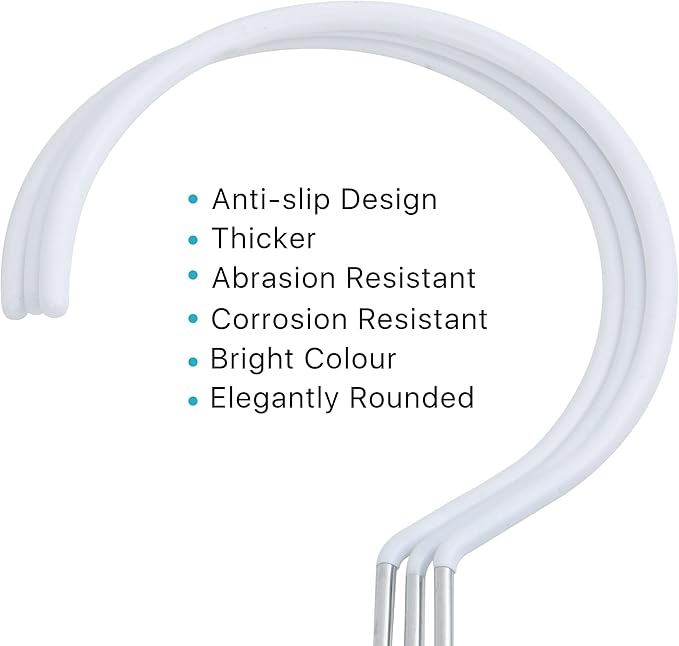 Aemygo Scarf Ring Hangers, 15 Pcs Non-Slip Belt Rack Tie Hanging Hooks Closet Accessories Scarf Organizer Storage Holders for Ties Scarves Belts Tank Tops Pashminas (White)
