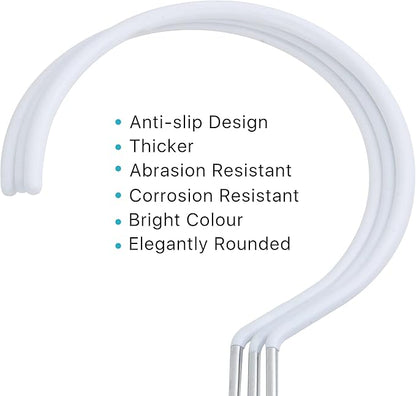 Aemygo Scarf Ring Hangers, 15 Pcs Non-Slip Belt Rack Tie Hanging Hooks Closet Accessories Scarf Organizer Storage Holders for Ties Scarves Belts Tank Tops Pashminas (White)