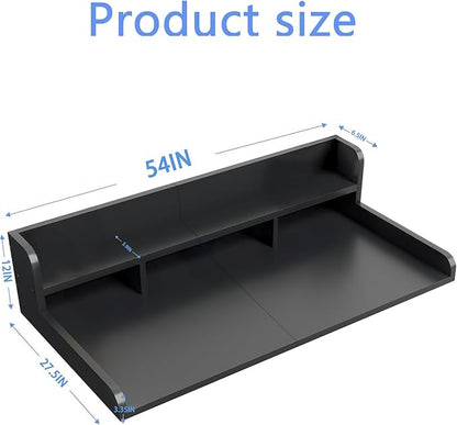 Washer Dryer Countertop, Laundry Wood Shelf Topper with Edge, 2-Tier Laundry Countertop, for Washer and Dryer Laundry Hamper Counter Storage Organization (Black)