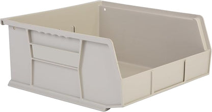 Hudson Exchange 11" x 11" x 5" Plastic Stackable Storage Bin and Hanging Container (Stone, 1 Pack)