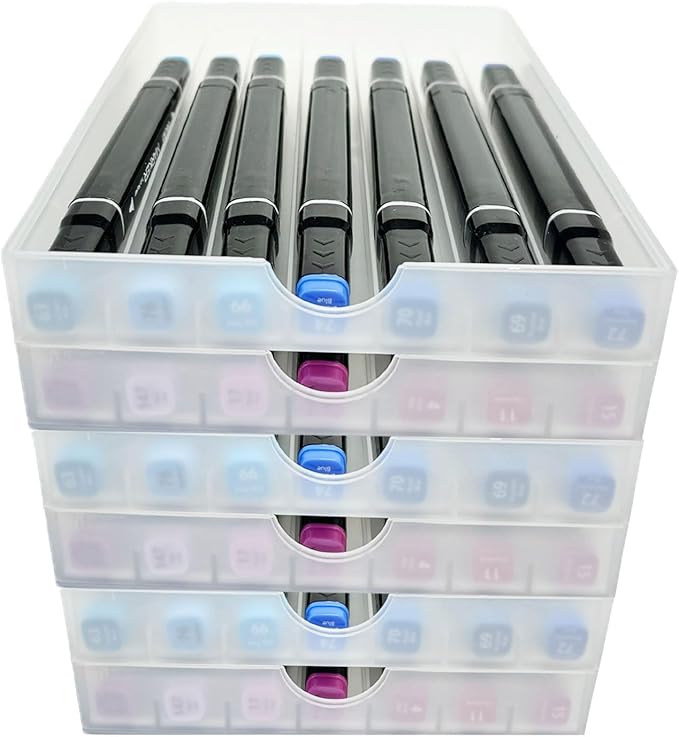 Craft Organizers and Storage, Pencil, Crayon, Marker, Pen Organizer, Pen Holder, Pen Tray Storage with Gel Pens, Fountain Pens, Chalk for Office, Art & Craft Room - 6Pack