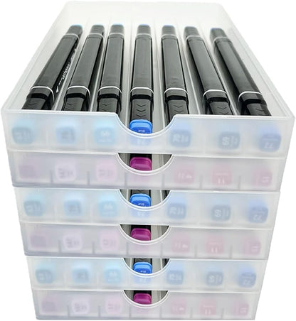 Craft Organizers and Storage, Pencil, Crayon, Marker, Pen Organizer, Pen Holder, Pen Tray Storage with Gel Pens, Fountain Pens, Chalk for Office, Art & Craft Room - 6Pack