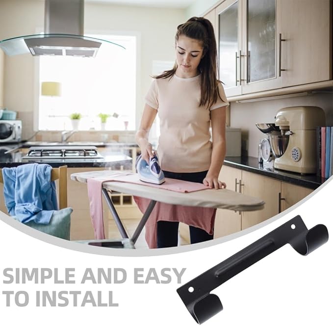 Alipis 2pcs Ironing Board Hanger Double Hooks Heavy-Duty Wall Mount Storage for Use Space-Saving Design for Seamless Ironing Routine