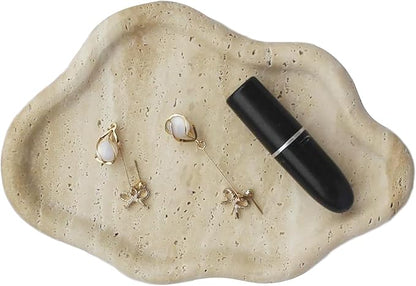 Real Travertine Jewelry Dish Cloud Shape, Trinket Dish, Ring Dish Key Tray Asethetic Home Décor, Gift for Women