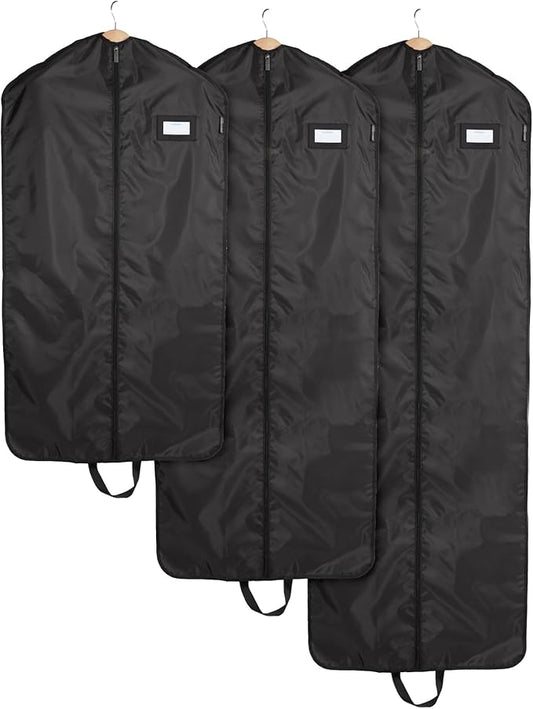Covermates Keepsakes Garment Bag Set - Premium Polyester - Full Length Zipper - ID Window - Carrying Handles - Closet Storage, Black